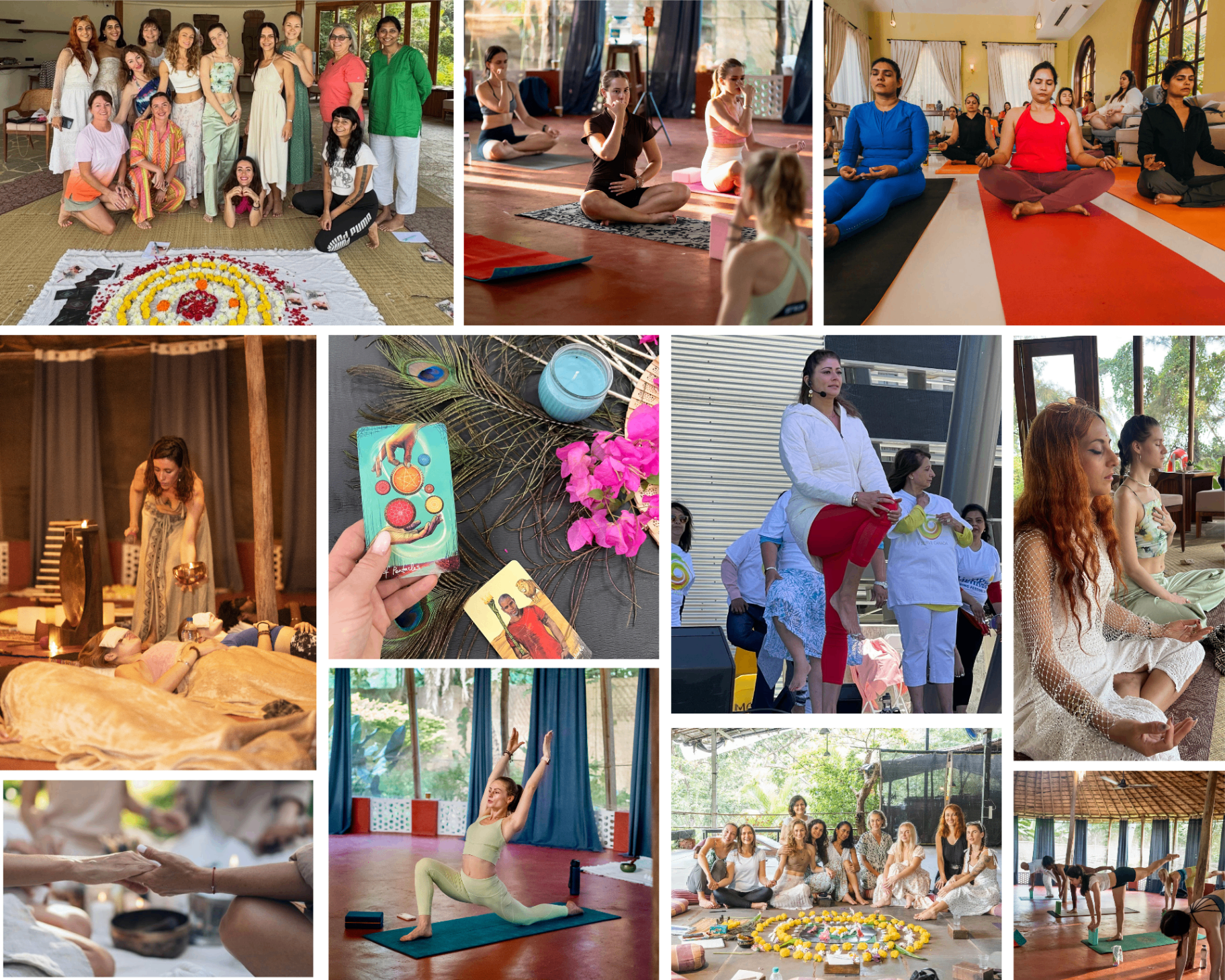 Collage of moments from previous Return to Her retreats