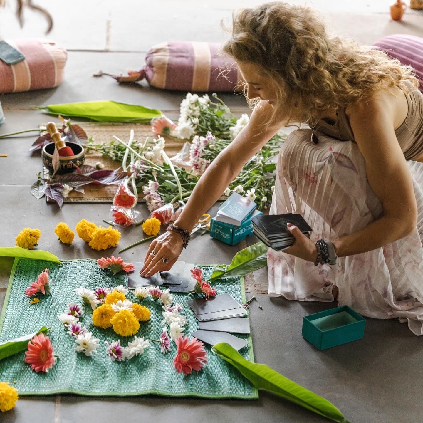 Women's circle with flower mandala