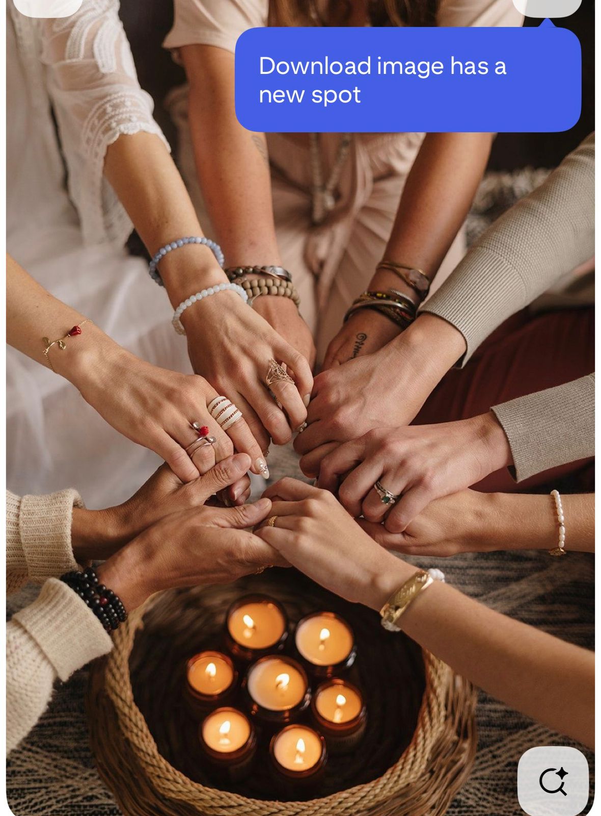 Women's circle around a flower altar